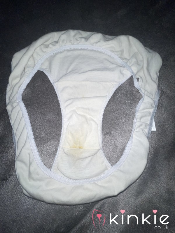 Well Worn White Full Back Panties Xx