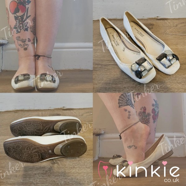 Well Worn White Gem Ballet Flats ✨