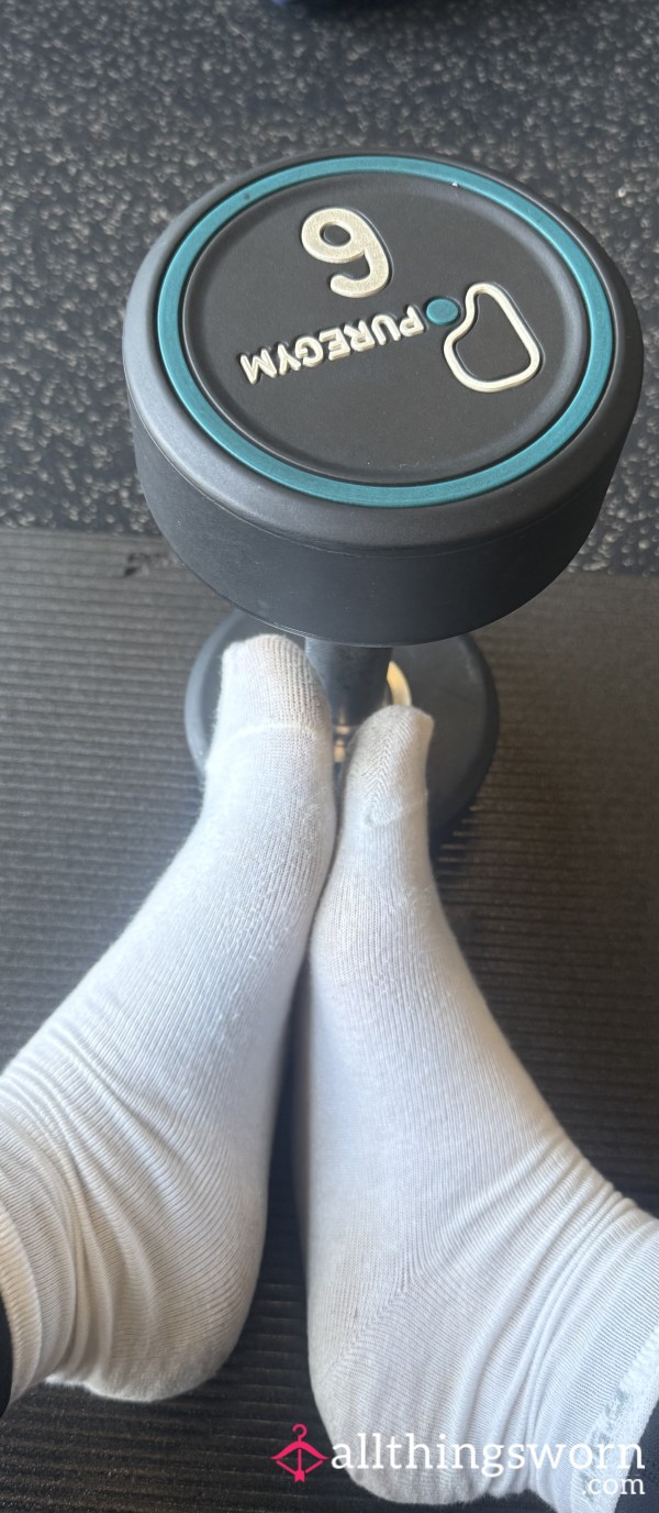 Well-Worn White Gym Socks 👣