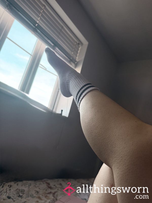 Well-worn White Ladies Gym Socks.