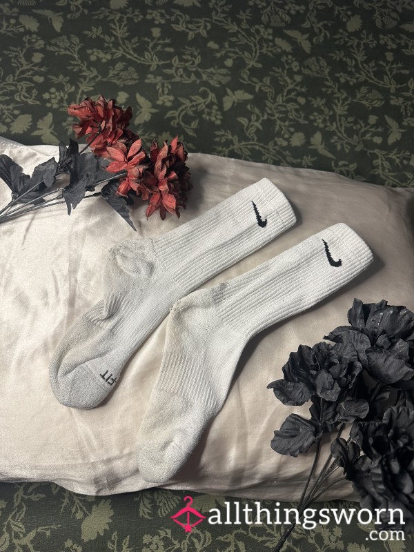 Well-worn White Nike Socks