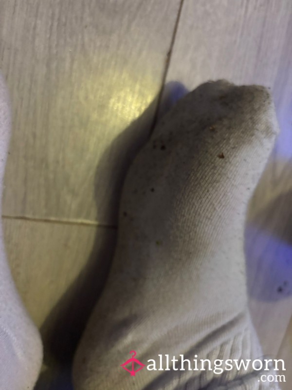 Well Worn White Socks