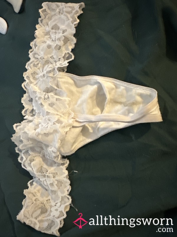 Well Worn White Thong