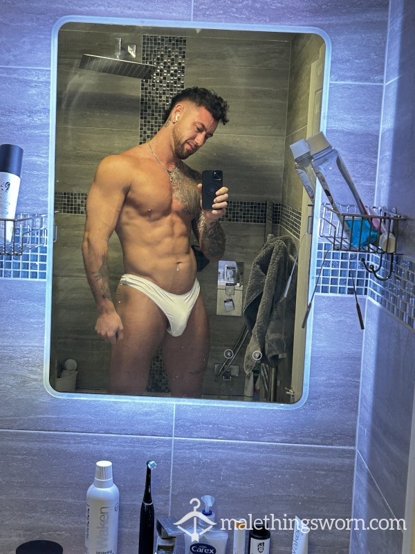 Well Worn White Thongs