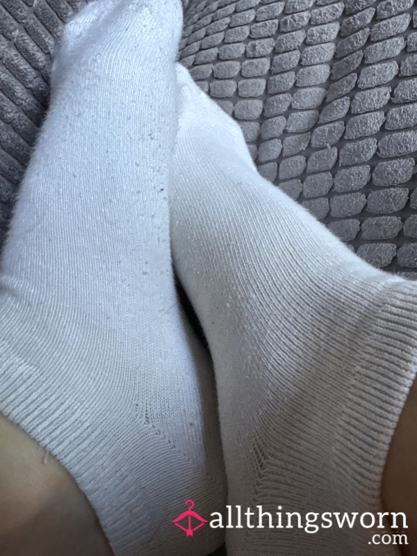 Well Worn White Trainer Socks