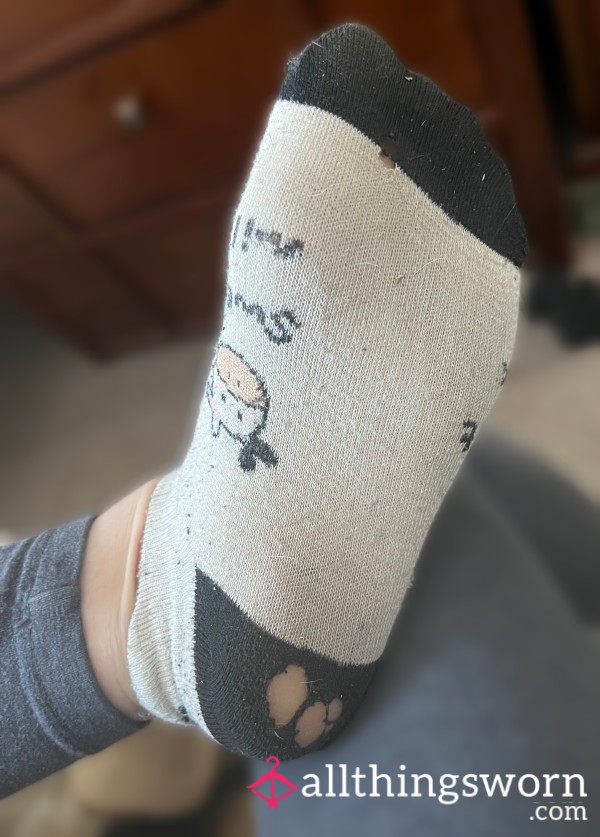 Well-worn White Trainer Socks With Holes