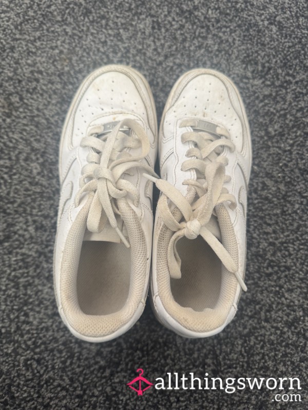 Well Worn White Trainers