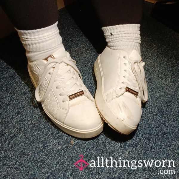 Well-Worn White Trainers – Heavily Used, Sweaty & Loved