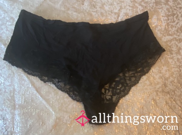 😜🌹 Well Worn X 3 Days Panties Size 12 Black Lace