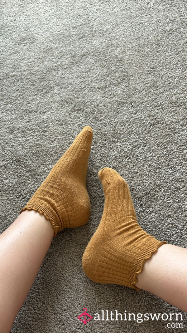 Well-Worn Yellow Crew Socks