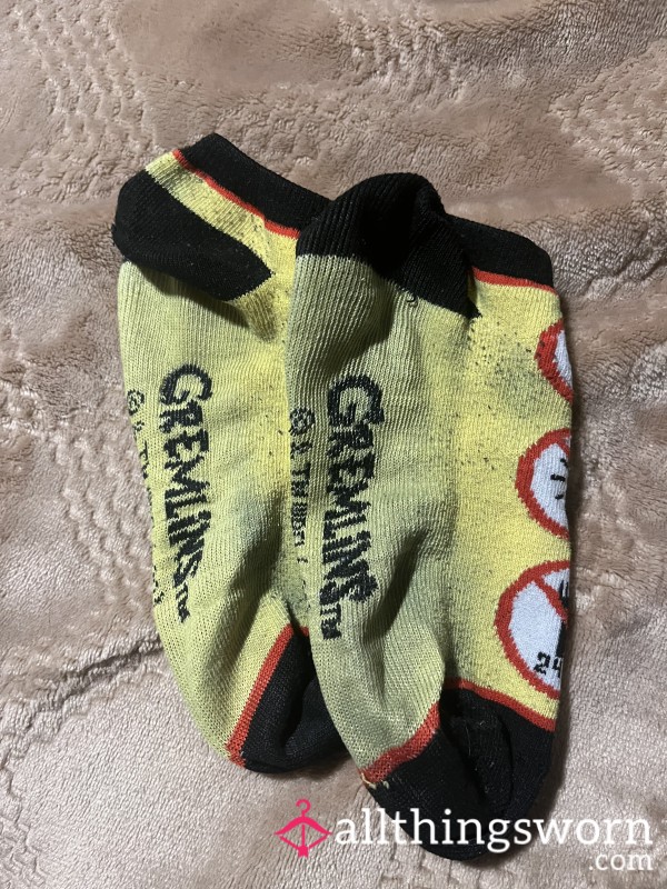 Well-Worn Yellow Gremlins Socks