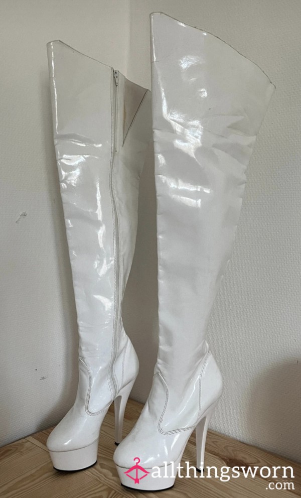 Wellworn😍Latex Stripper Boots 3.0 White🥵|wellworn