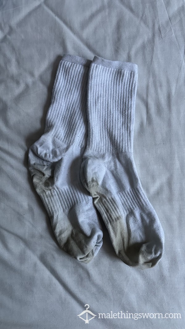 Went Hiking Wearing These Pairs Of Socks And They're As Dirty And Sweaty They Could Get In 3 Days.