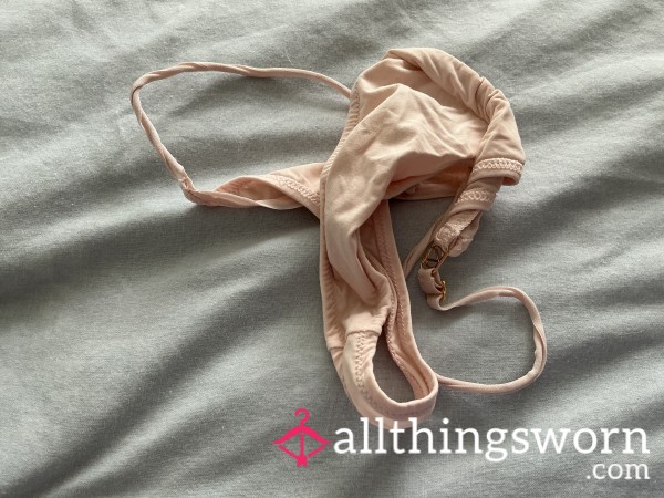 Wet Stinky Victoria Secrets Peach Thong Worn All Weekend.