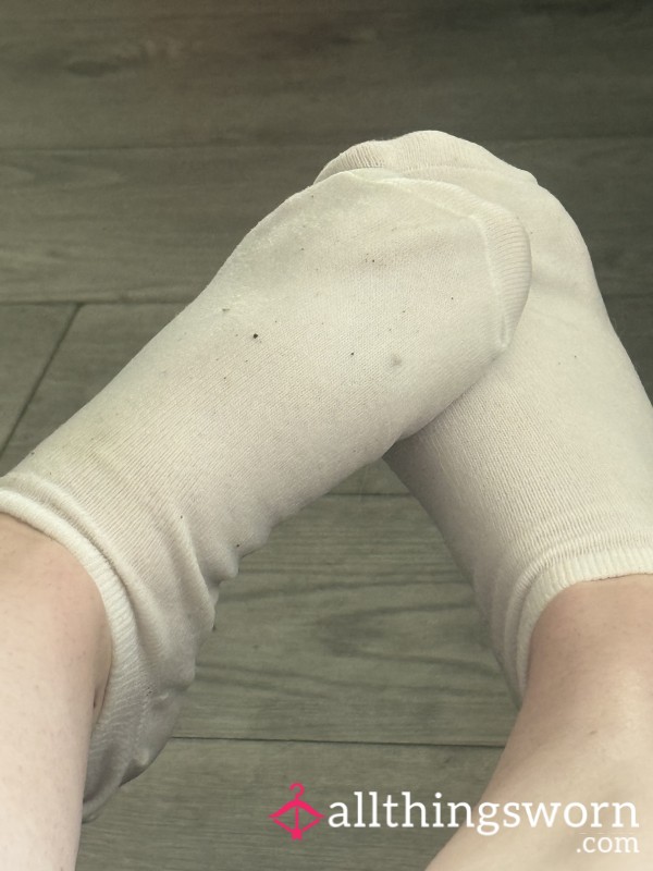 Wet White Ankle Socks