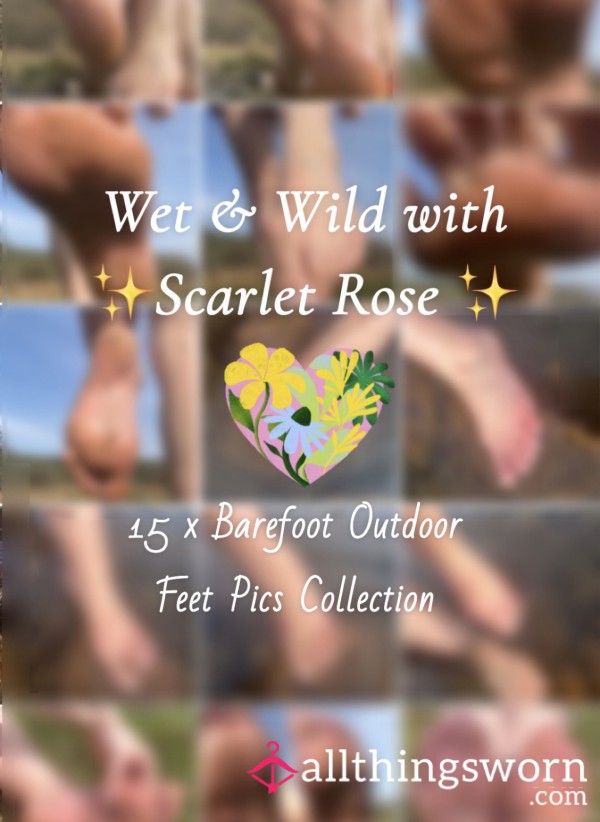 🌸Wet& Wild- Barefoot Outdoor 15x Fun And S**y Feet Pics Collection🌸