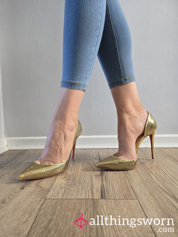What Do You Want To See Me Do In These?? My S**y Gold Louboutin Irizas