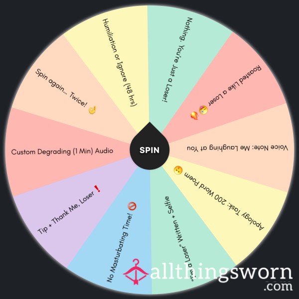 🎲Wheel Of Shame🎲 “The Loser Lottery” 💸