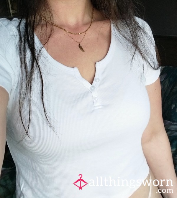 🤍White 100% Cotton Crop Top🤍
