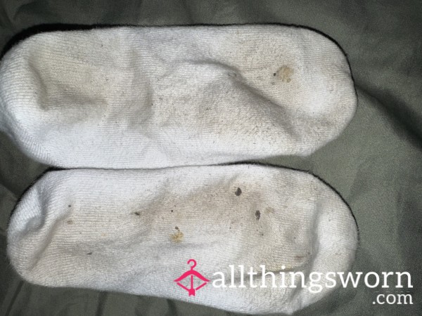White 2 Day Worn Ankle Socks Xx