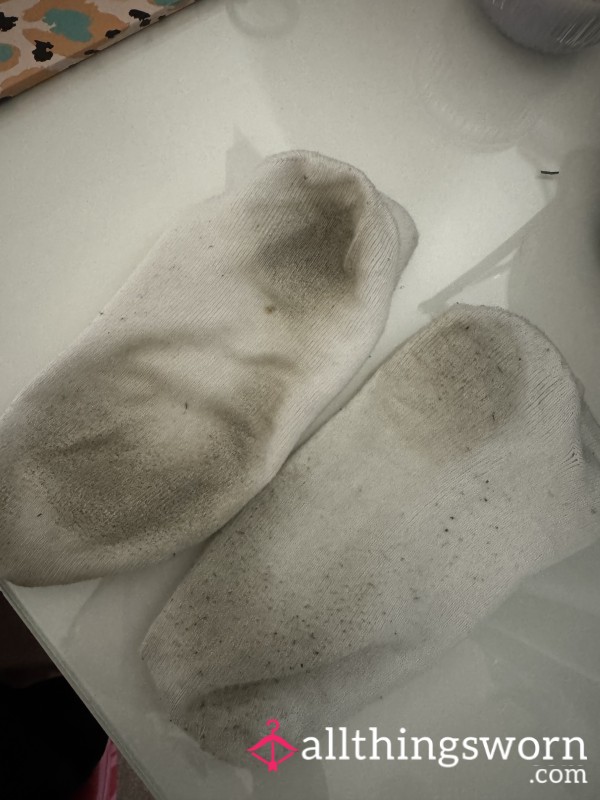 White 3 Day Worn Trainer Socks 🧦