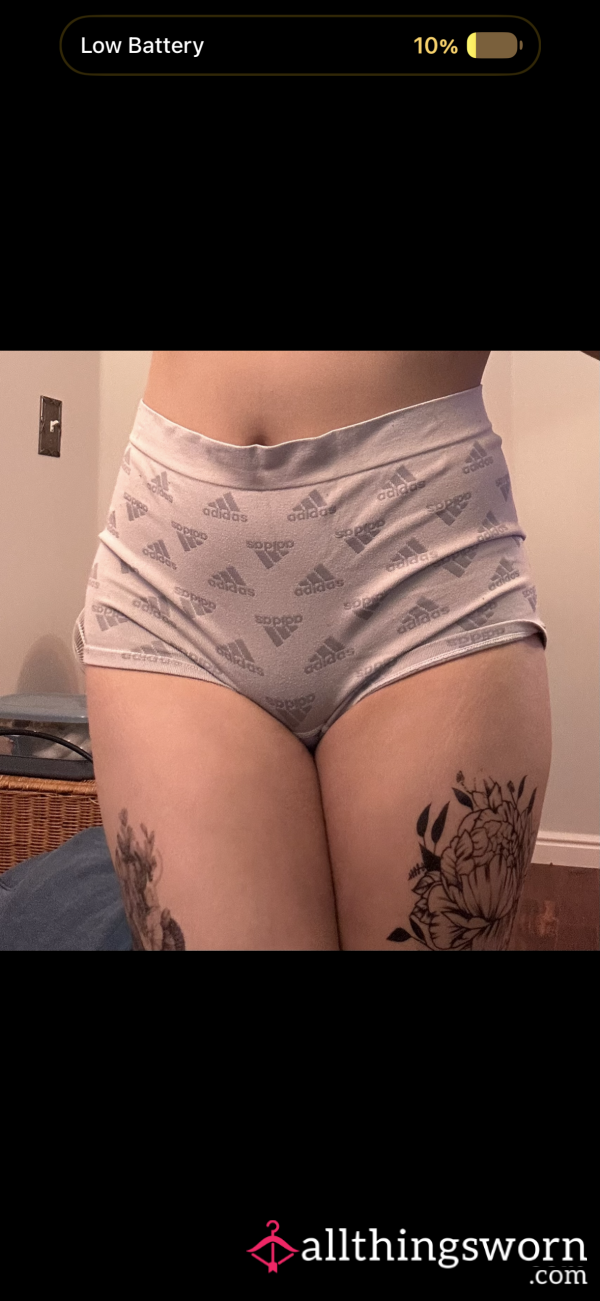 White Adidas Boyshorts💟