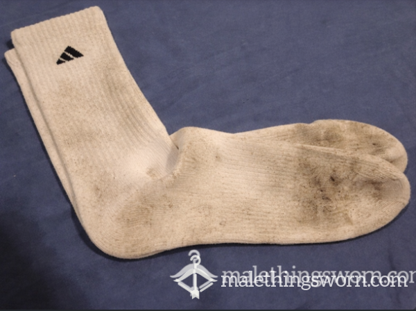 White Adidas Crew Socks
