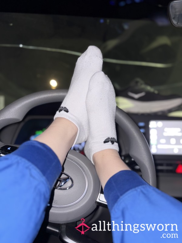 White Adidas Socks