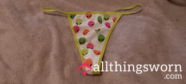 White Alien 👽 Mesh Thong Size- L