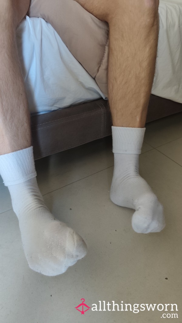White Alpha Socks Worn By Me