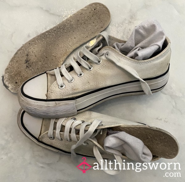 White And Black Canvas Sneakers