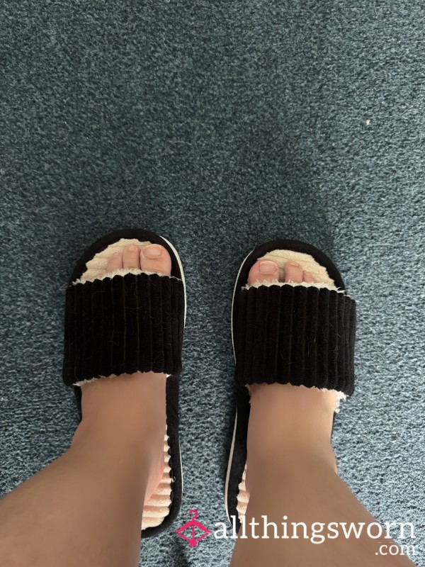 White And Black Slippers