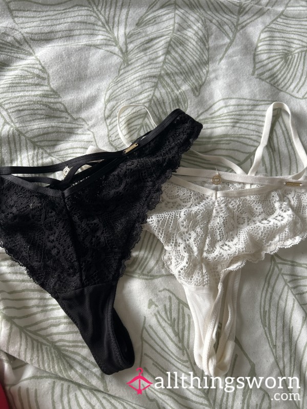 White And Black Thong Pair!🖤🤍