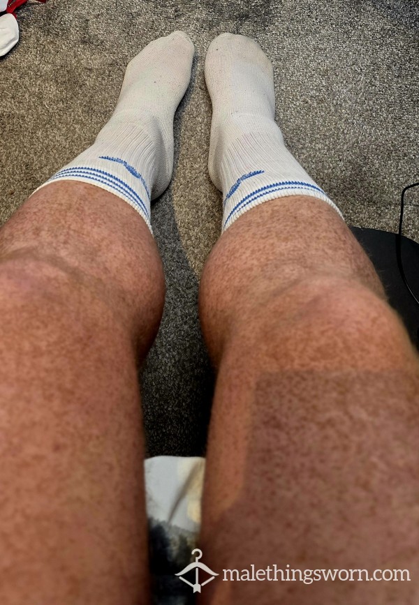 White And Blue Adidas Socks