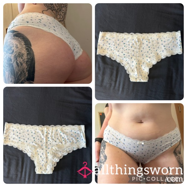 White And Blue Hipster Panties