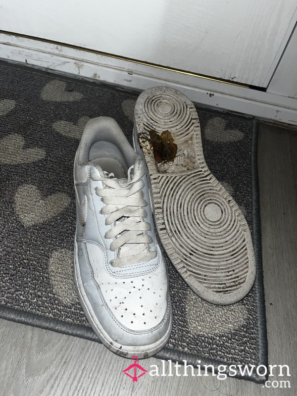 White And Blue Nike Trainers