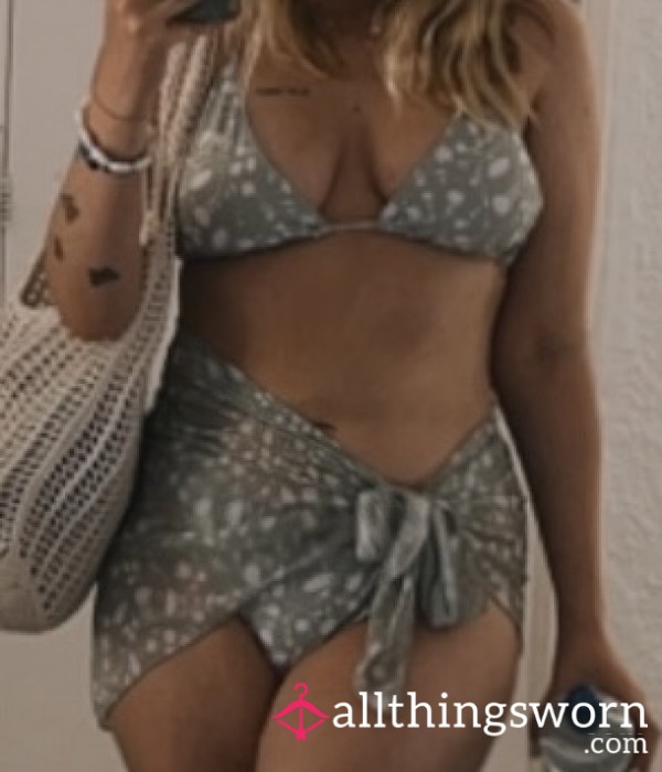 White And Green 3 Piece Swimwear