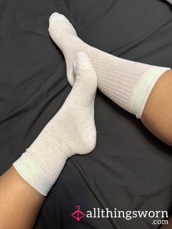 Cream And Mint Reebok Crew Socks