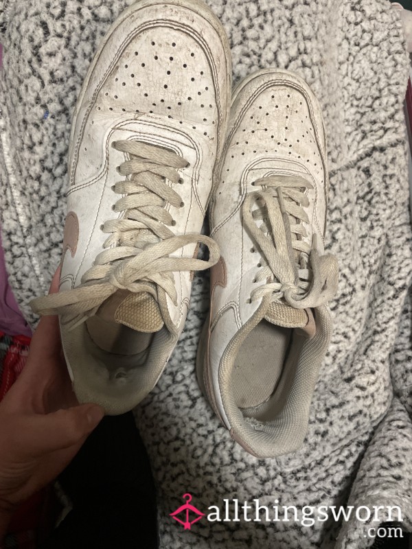 White And Nude Air Force 1s