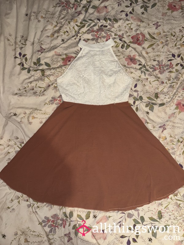 White And Peach Dress