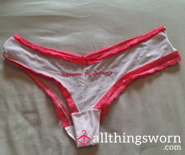 White And Pink Christmas Panties