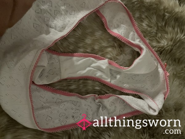 White And Pink Patterned  Underwear