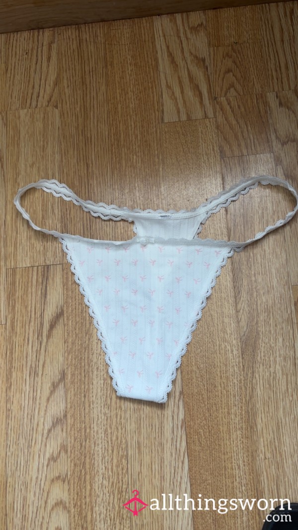 White And Pink Used Thongs