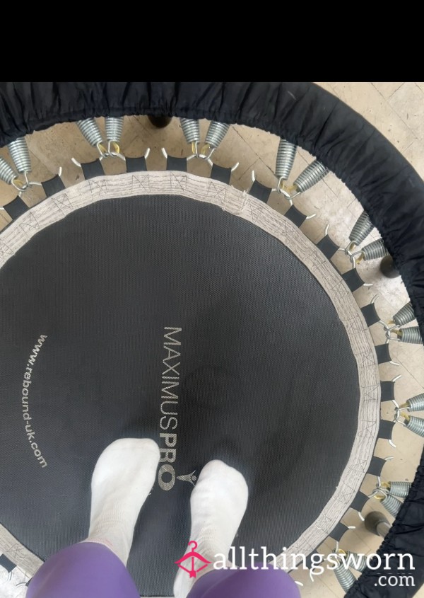 White And Pink Worn Gym Socks