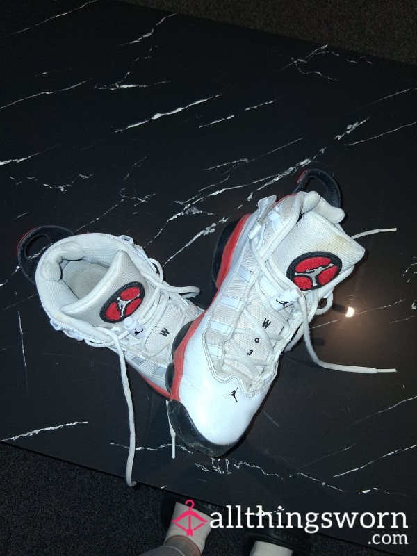 White And Red Jordans