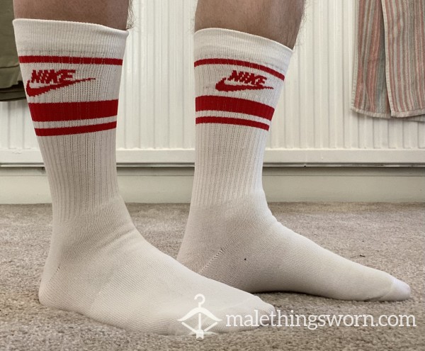 White And Red Nike Socks