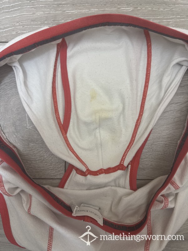 White And Red Size Medium CK Boxers