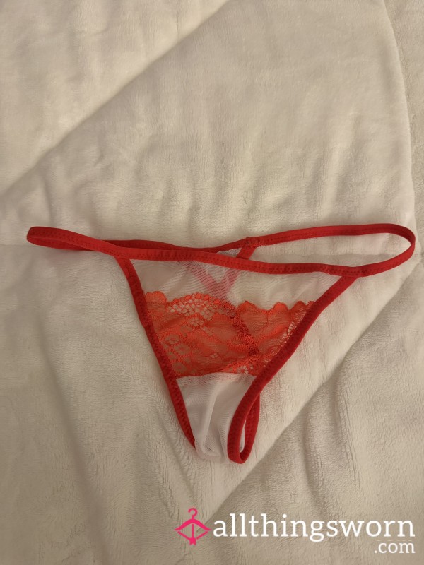 White And Red Thong