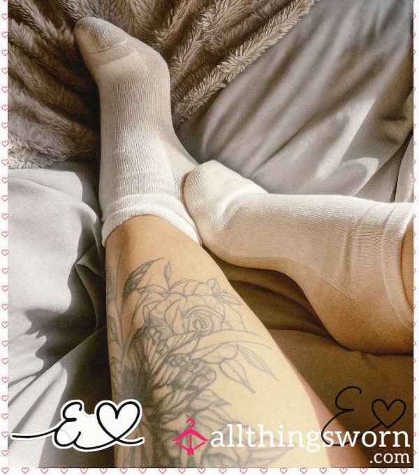 🧦 White Ankle Socks -24 Hours Later & Still Soaked In Me 😈