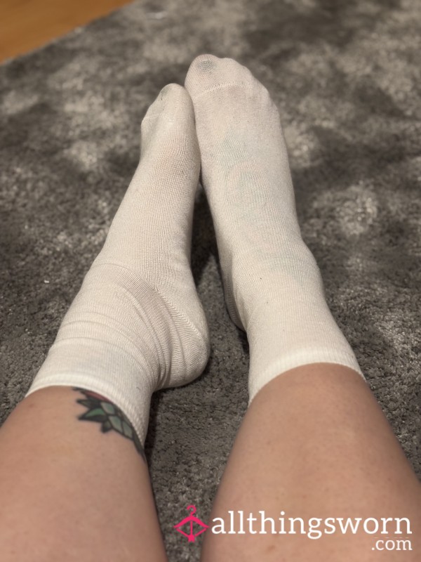 White Ankle Socks Ready To Get Filthy 😜